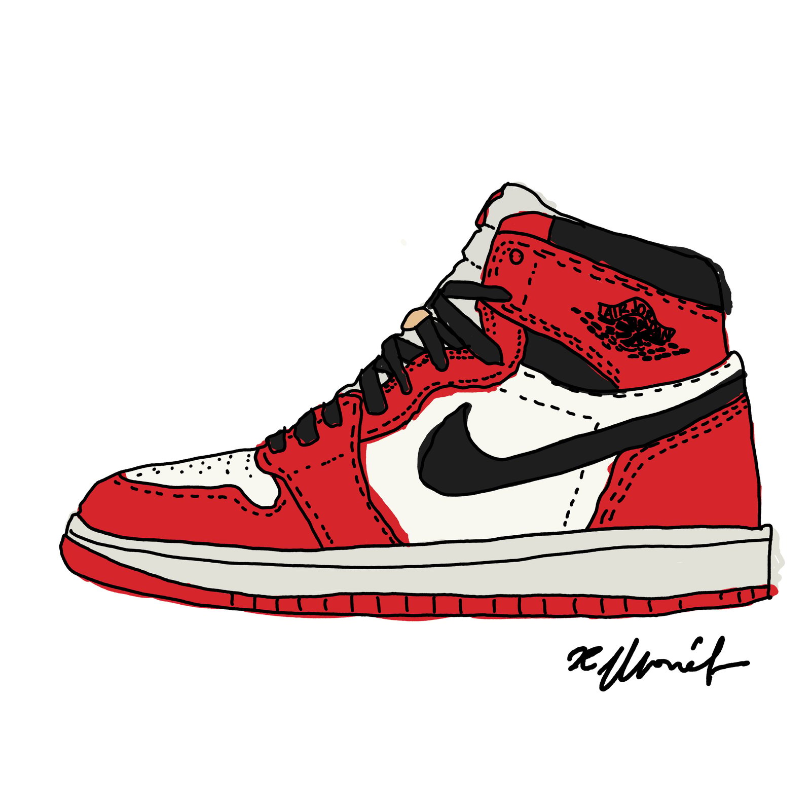 Jordan 1 Diecut Sticker | CJ MONET ART